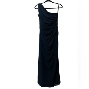 Navy Blue Bill Levkoff Evening Maxi Dress w/ Slit (Size 8)